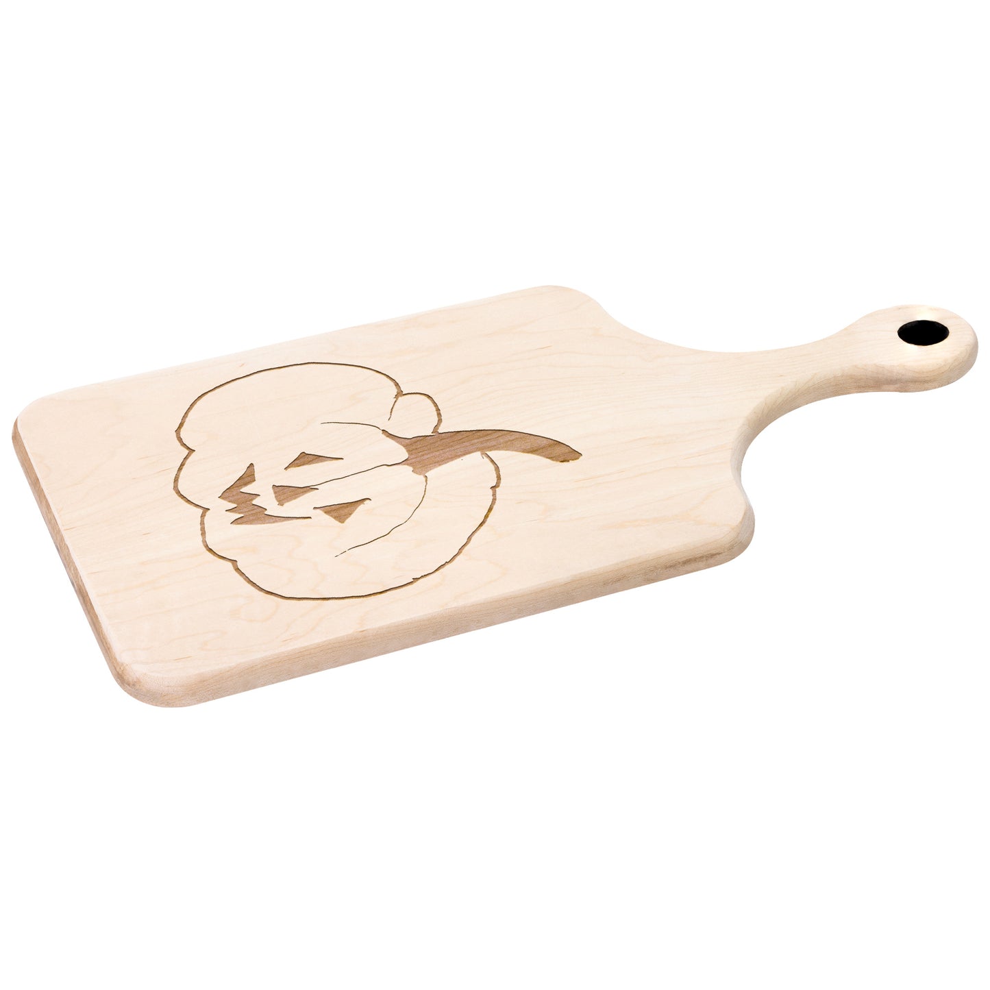 Jack O Lantern Hardwood Paddle Cutting Board