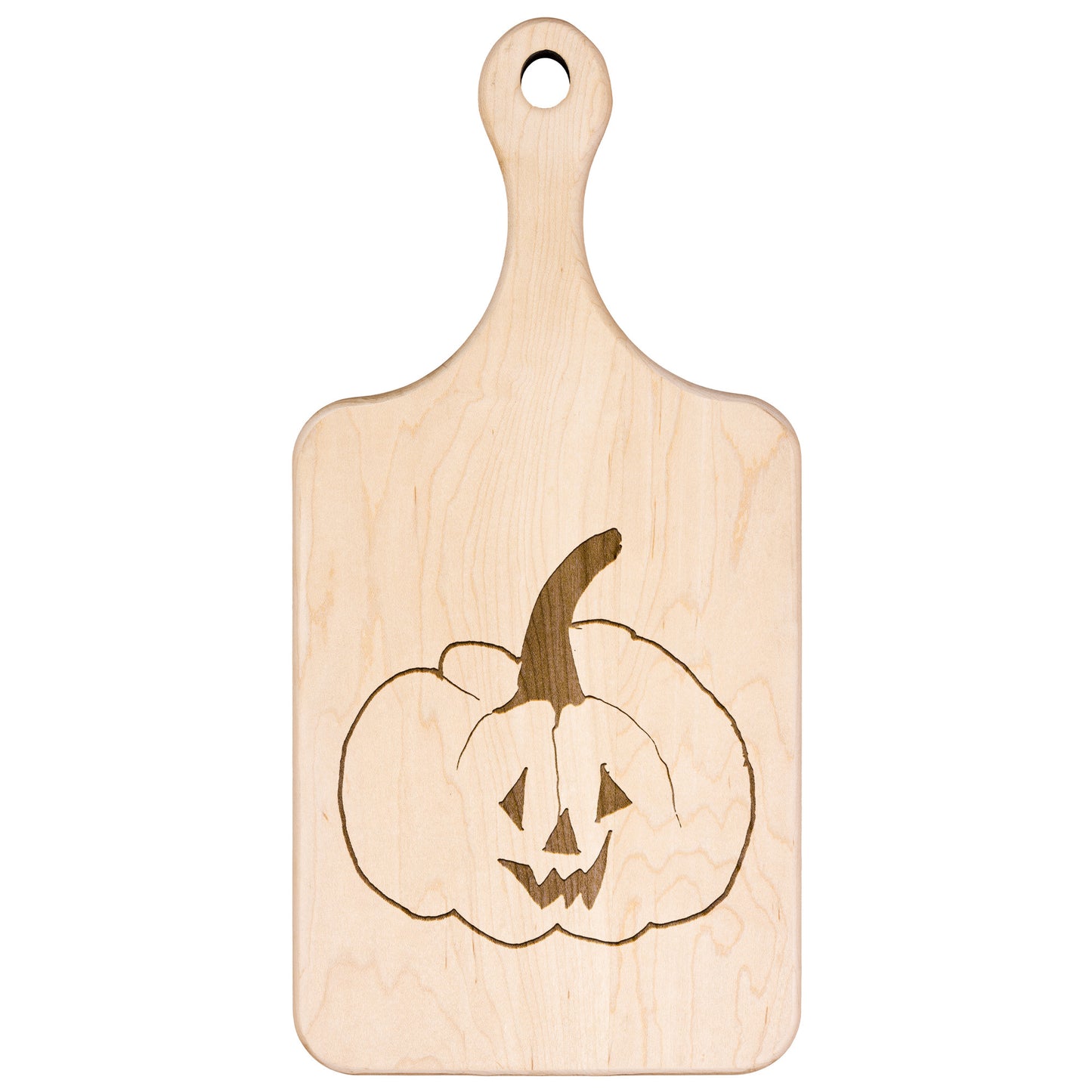 Jack O Lantern Hardwood Paddle Cutting Board