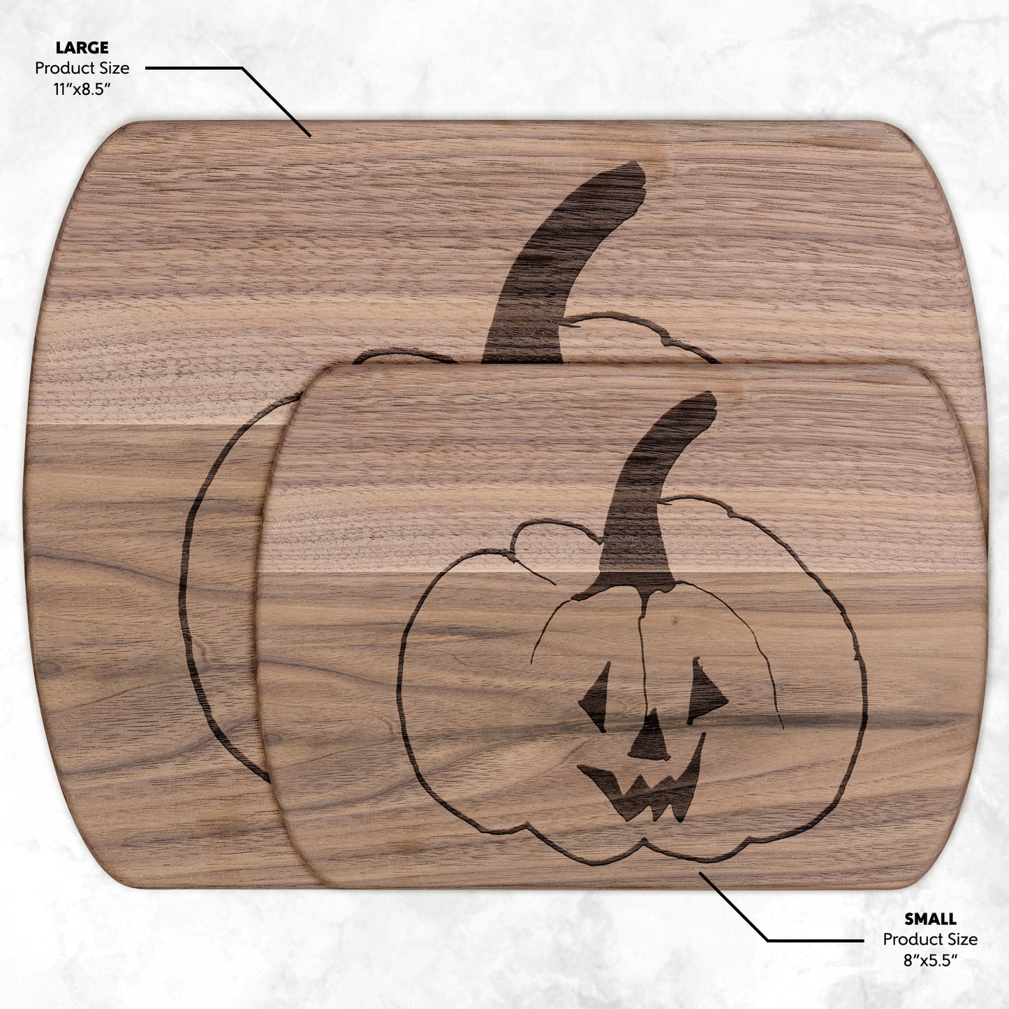 Jack O Lantern Oval Hardwood Cutting Board