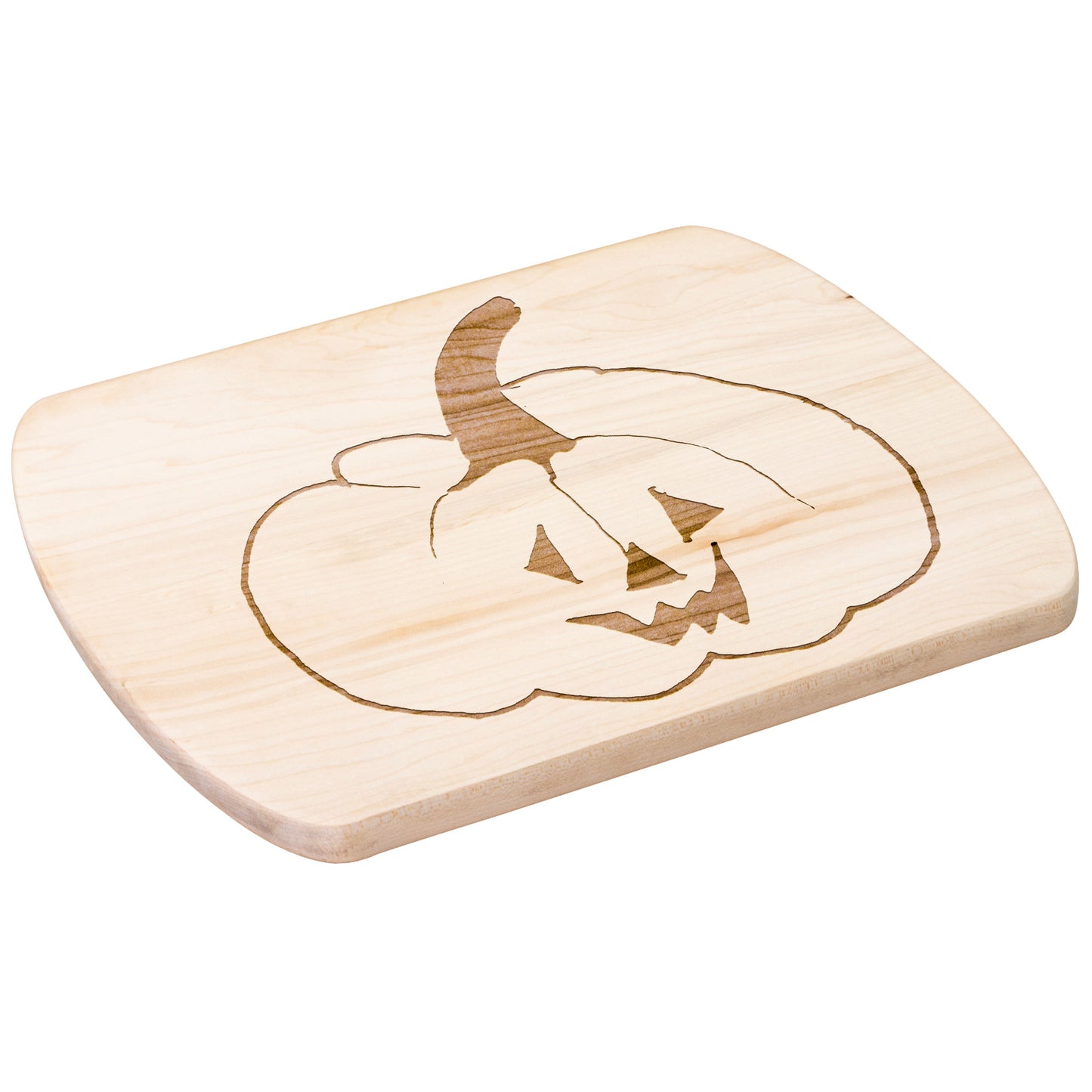 Jack O Lantern Oval Hardwood Cutting Board