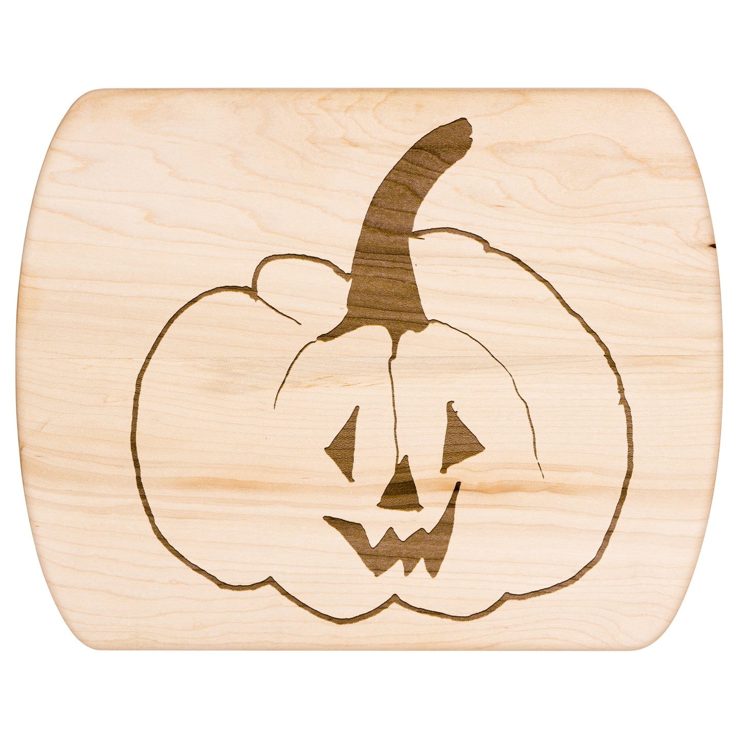 Jack O Lantern Oval Hardwood Cutting Board
