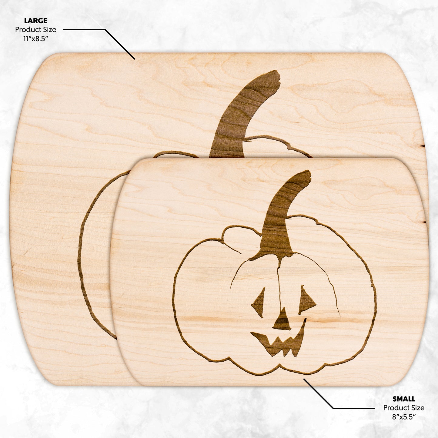 Jack O Lantern Oval Hardwood Cutting Board