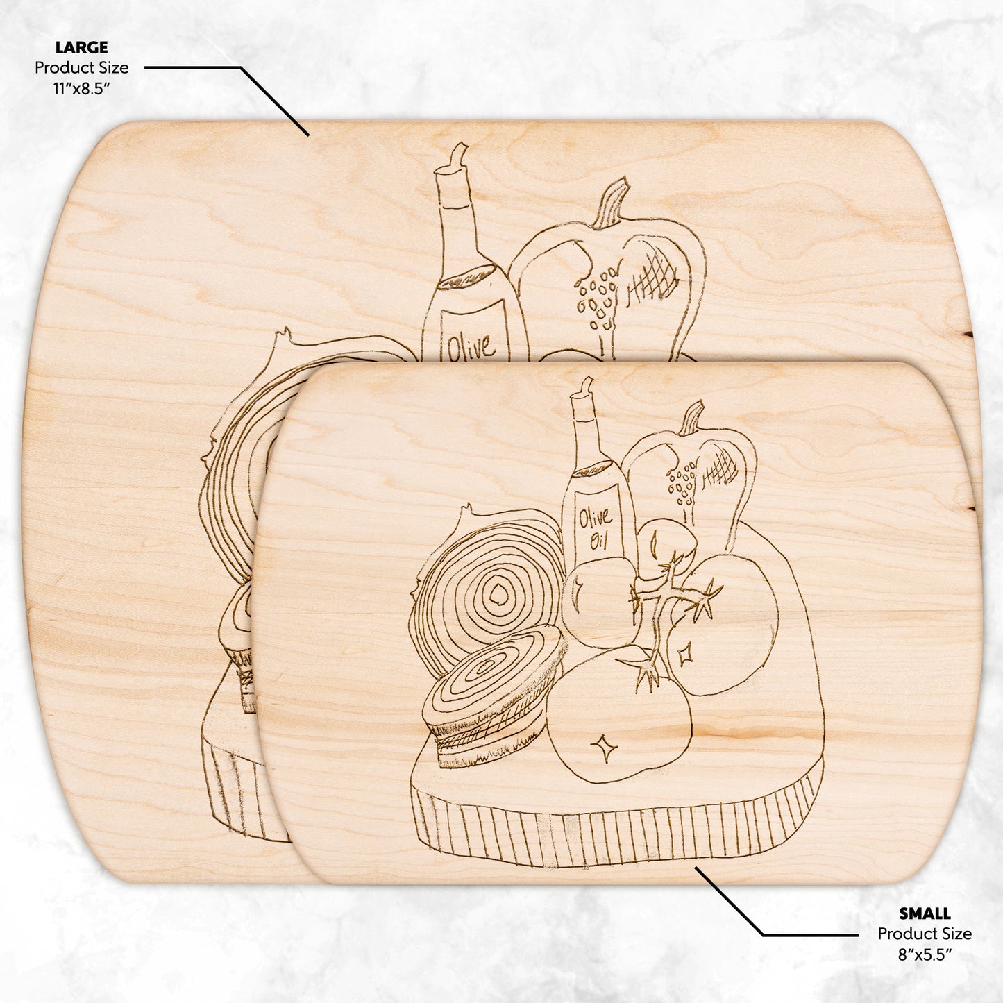 Olive Oil and Veg Tray Oval Hardwood Cutting Board
