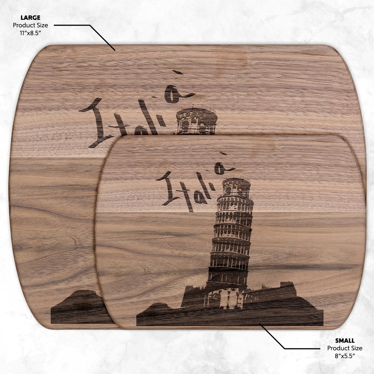 Pisa Italia Oval Hardwood Cutting Board