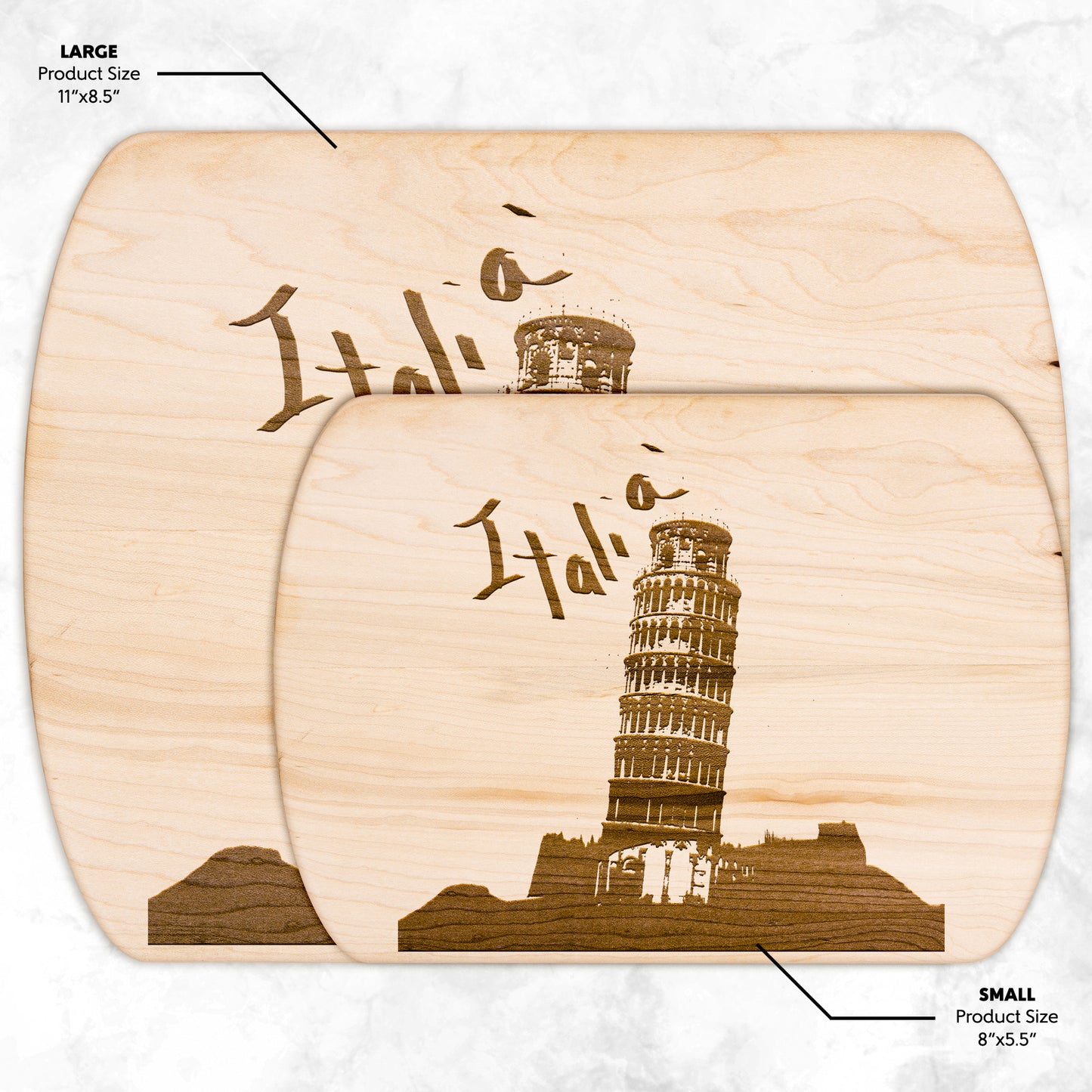 Pisa Italia Oval Hardwood Cutting Board