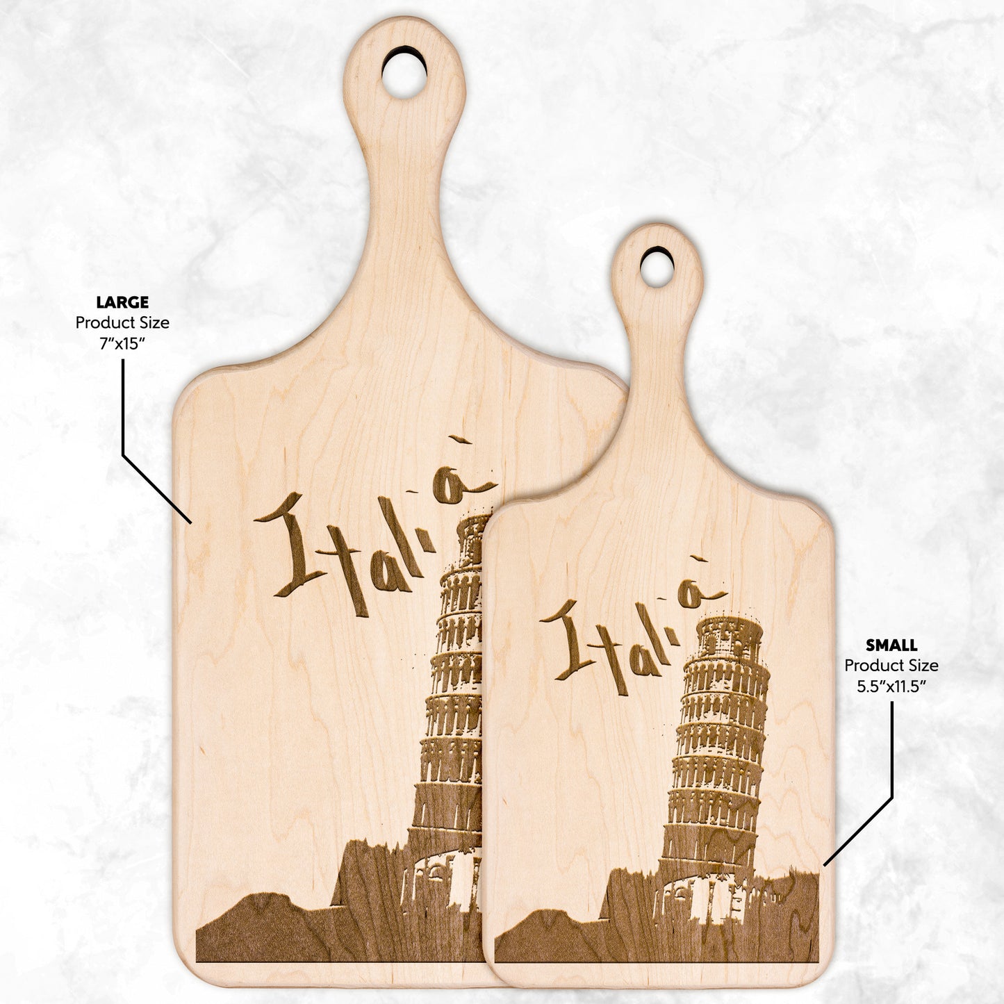 Pisa Italia Paddle Hardwood Cutting Board