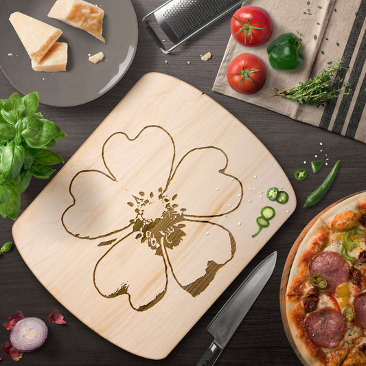 Wildflower Oval Hardwood Cutting Board