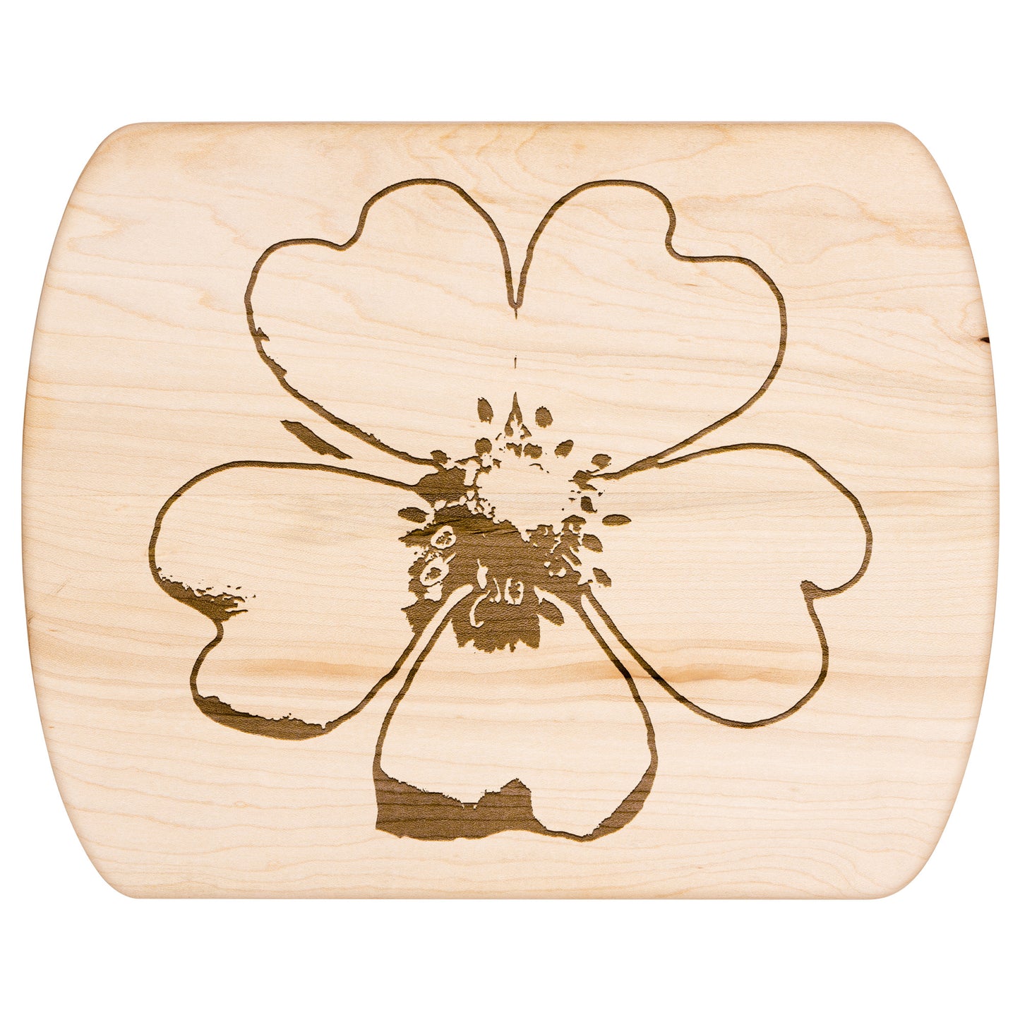 Wildflower Oval Hardwood Cutting Board