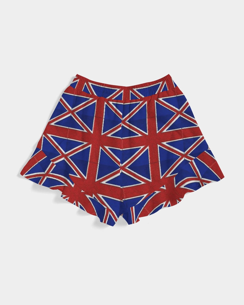 British Flag Pattern Women's All-Over Print Ruffle Shorts