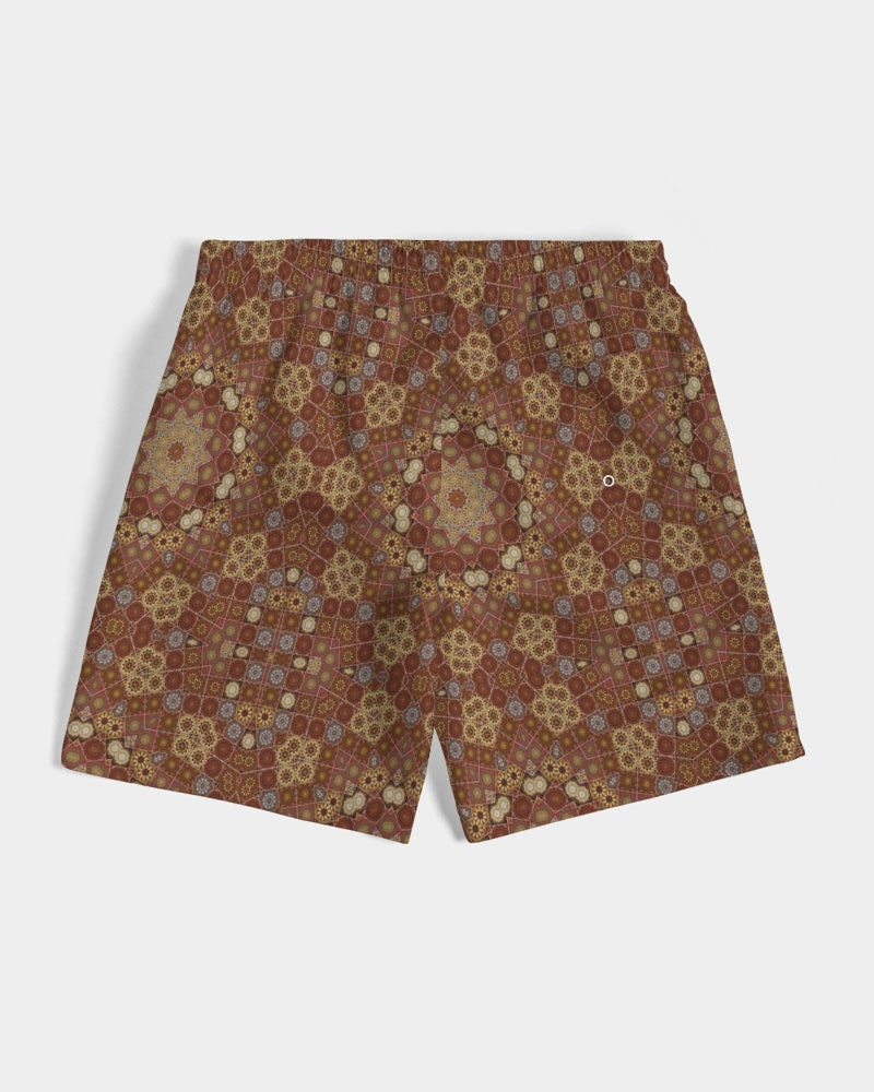 Checkered Star Geometry Men's All-Over Print Swim Trunk