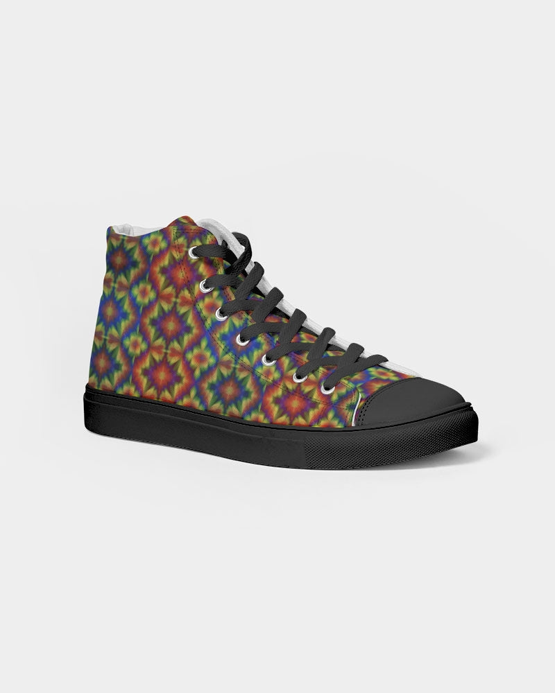 Carnival Kaleidoscope Women's Hightop Canvas Shoe - Black