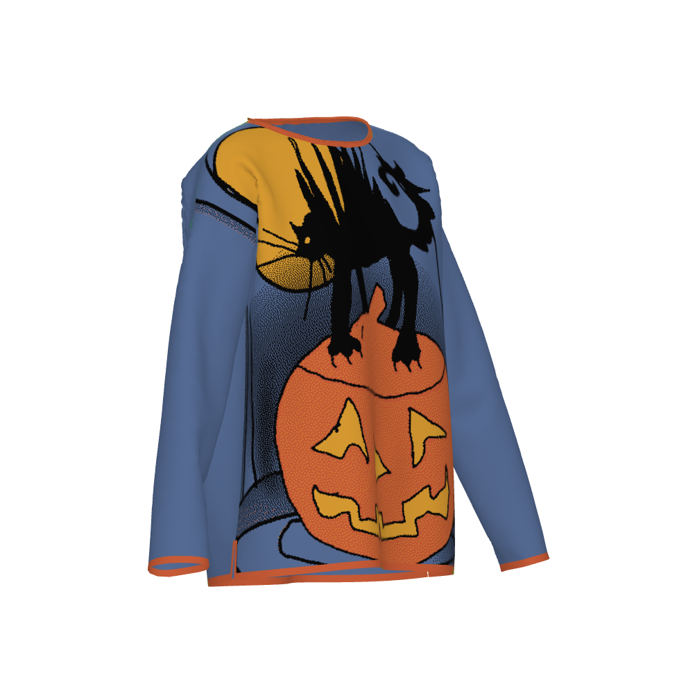 Cat on A Pumpkin Knit Sweater