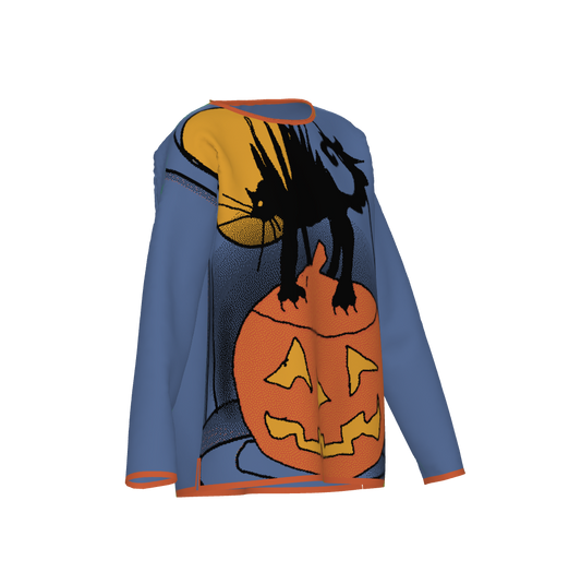 Cat on A Pumpkin Knit Sweater