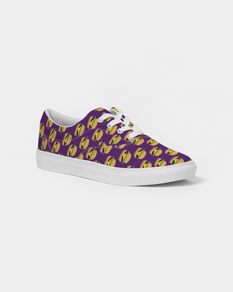 Cheeseburger Pattern Men's Lace Up Canvas Shoe
