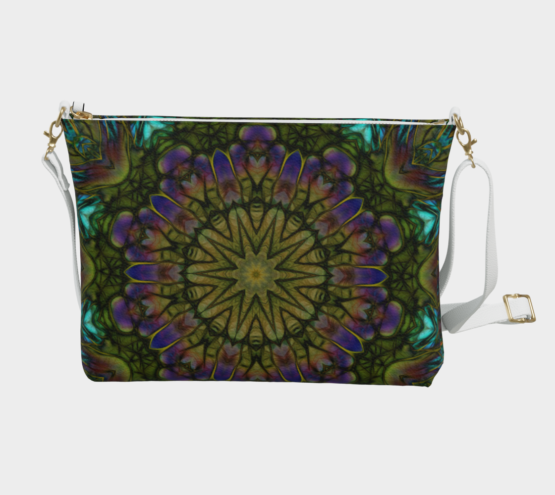 Green Kaleidoscope Vegan Crossbody Purse