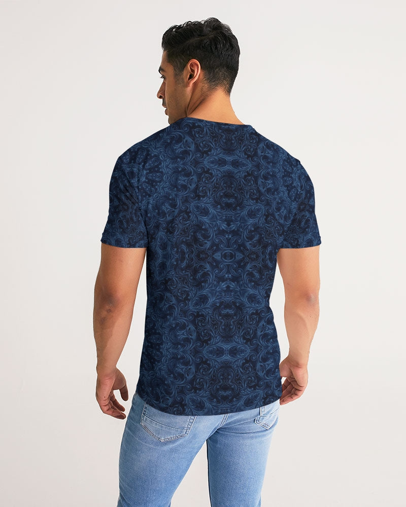 Blue Faux Velvet Kaleidoscope Men's All-Over Print Tee