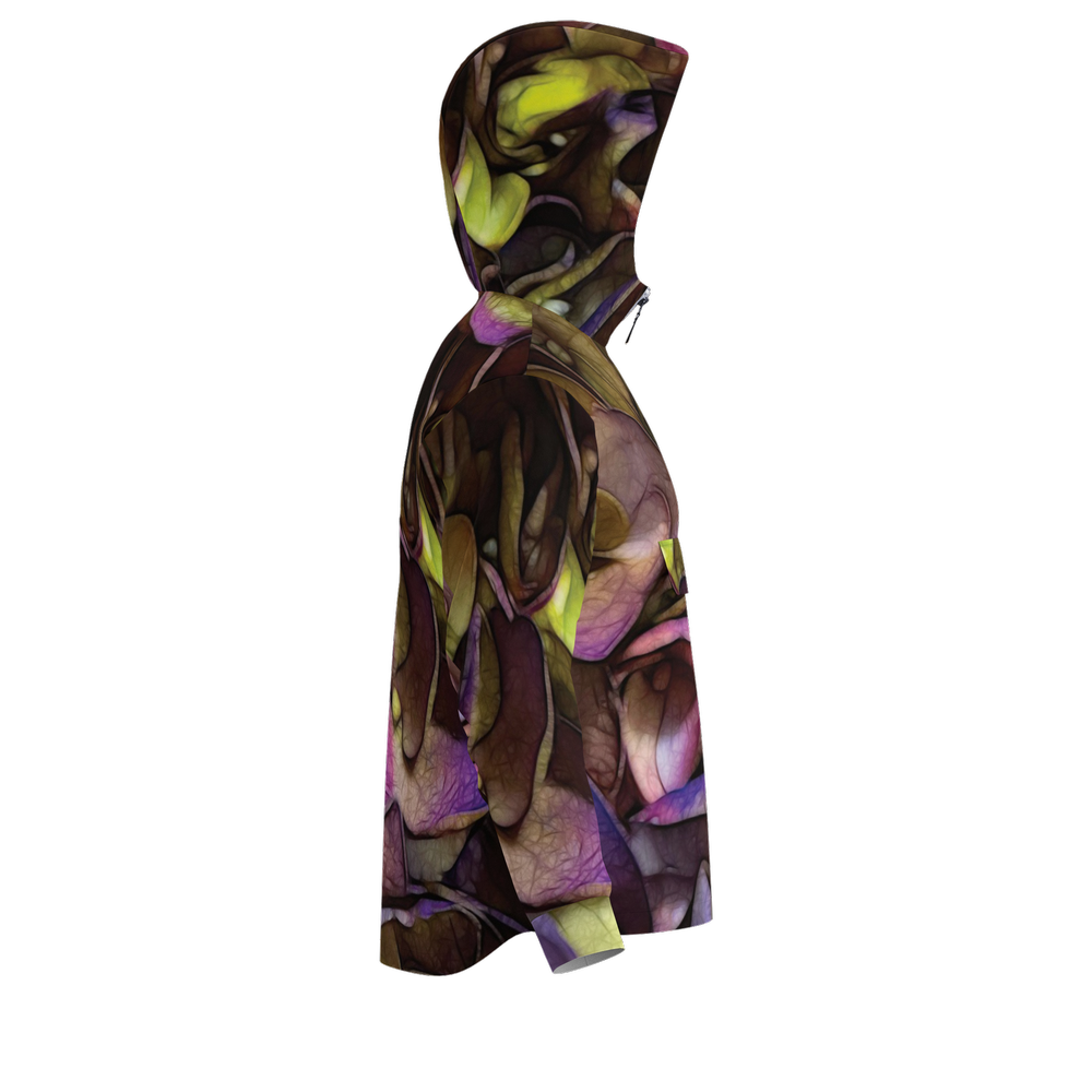 October Flowers 4 Unisex Fleece-Lined Quarter Zip Pocket Hoodie