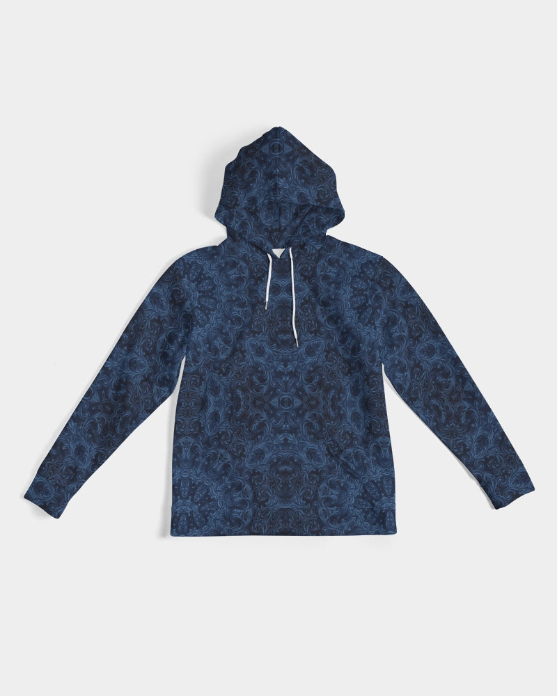 Blue Faux Velvet Kaleidoscope Men's All-Over Print Hoodie