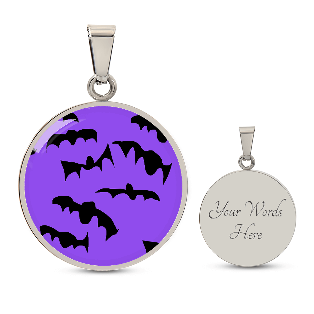 Bats Pattern Round Necklace
