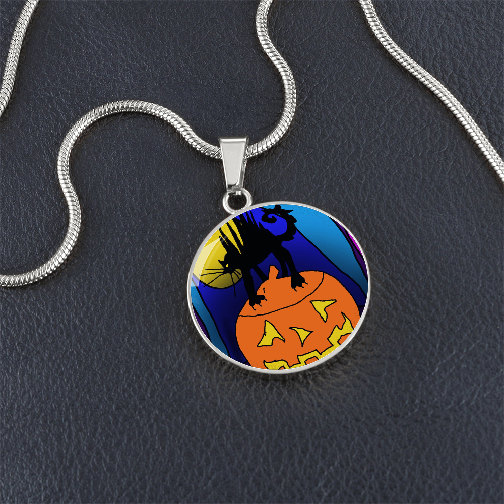 Cat on a Pumpkin Necklace