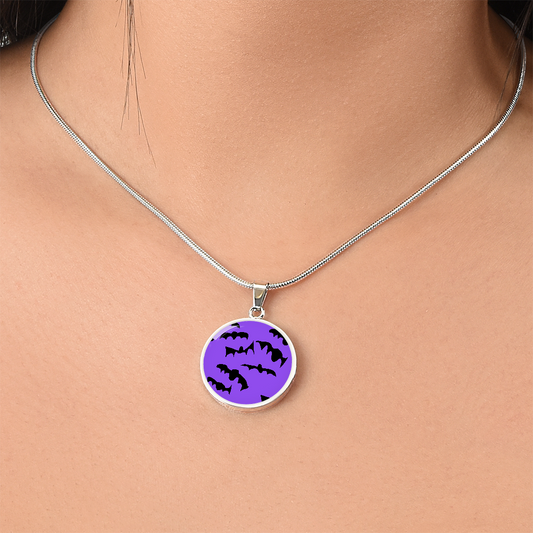 Bats Pattern Round Necklace