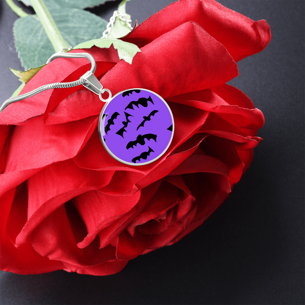 Bats Pattern Round Necklace
