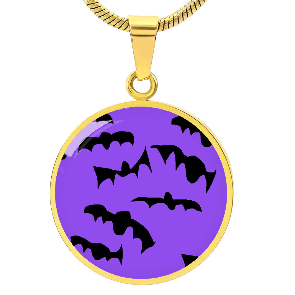 Bats Pattern Round Necklace