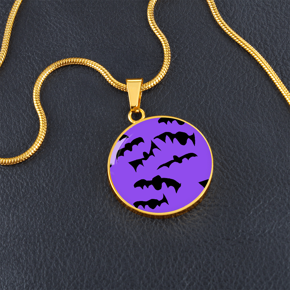 Bats Pattern Round Necklace