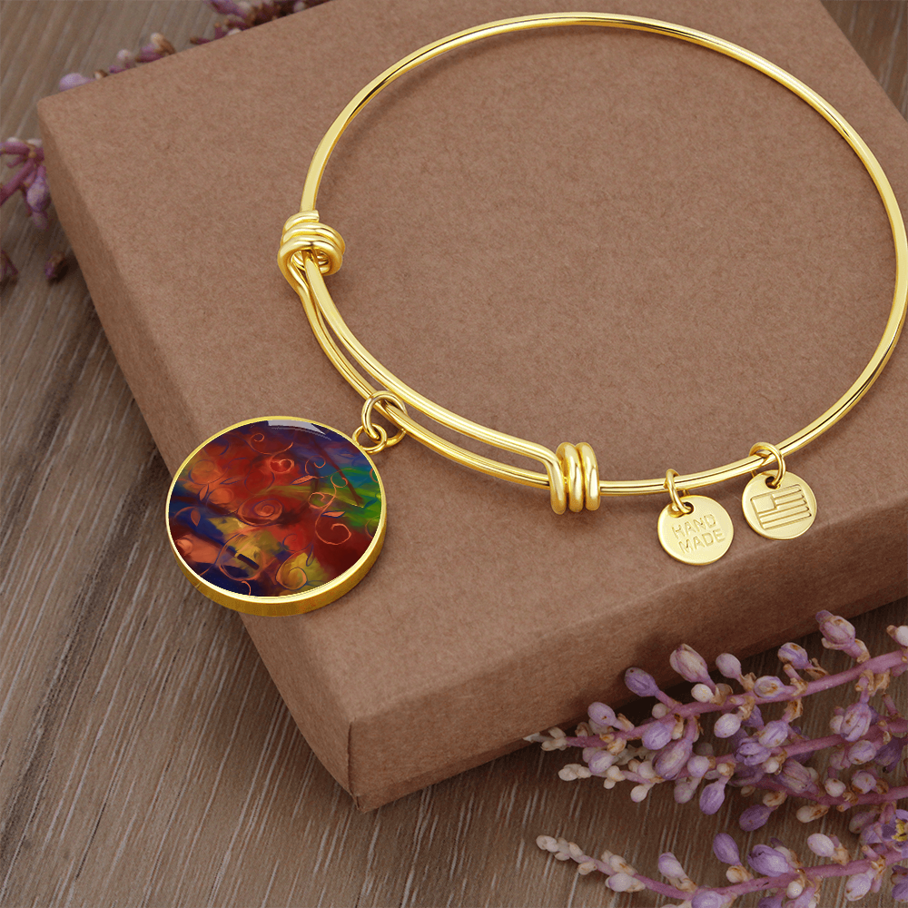 Abstract Fall Swirl Round Bangle