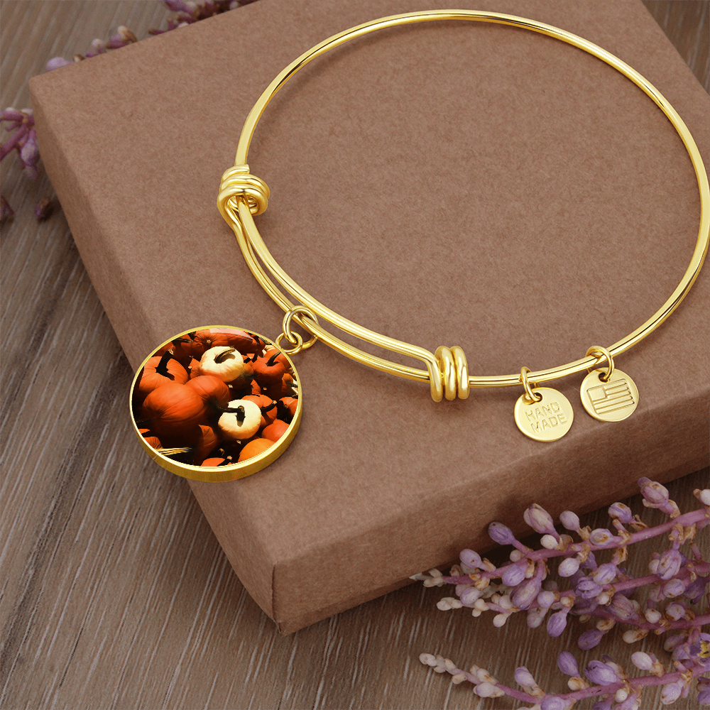 Fall Pumpkin Pile Bangle Bracelet