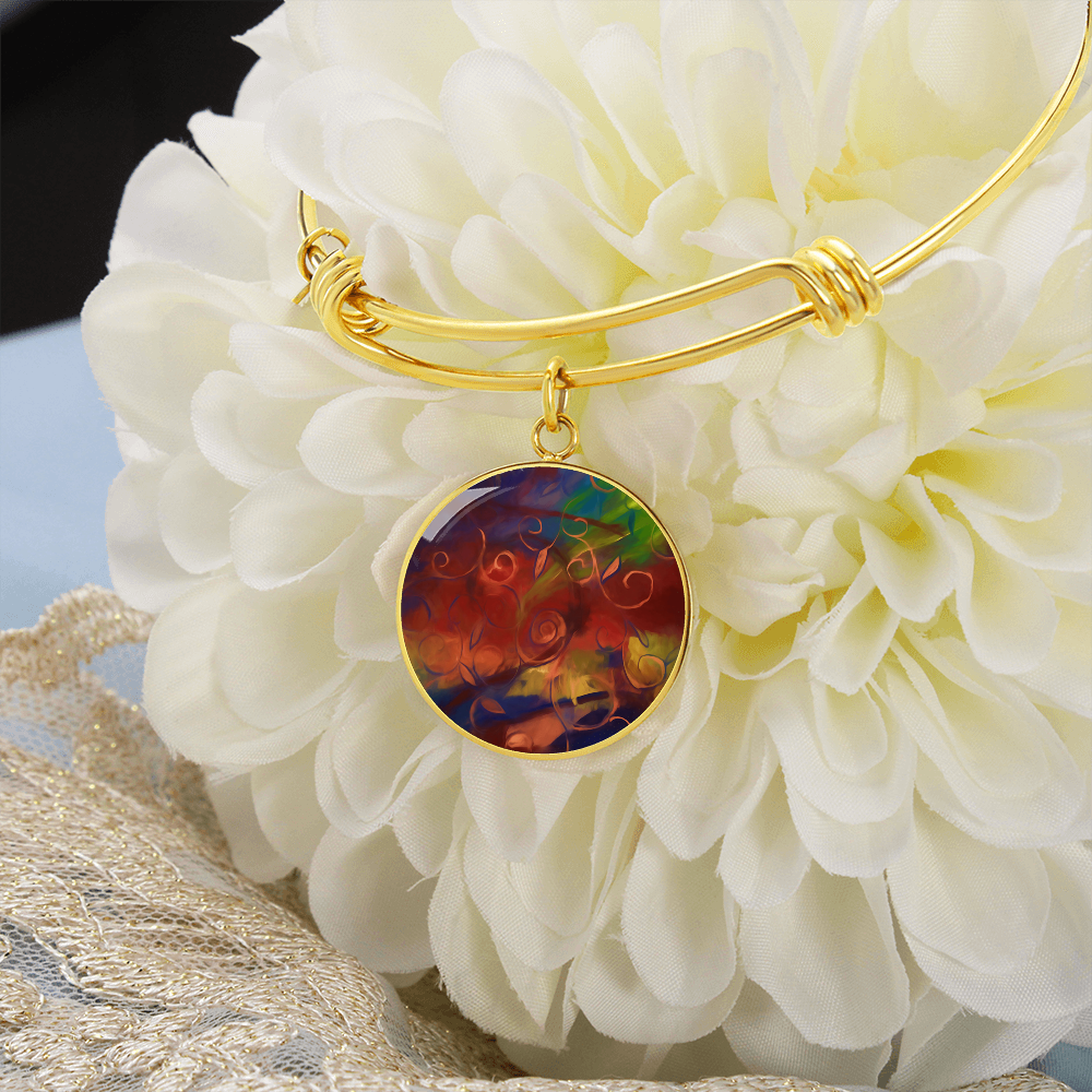 Abstract Fall Swirl Round Bangle