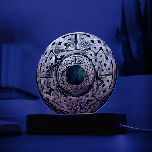 Stone Celtic Knot Circle LED Light