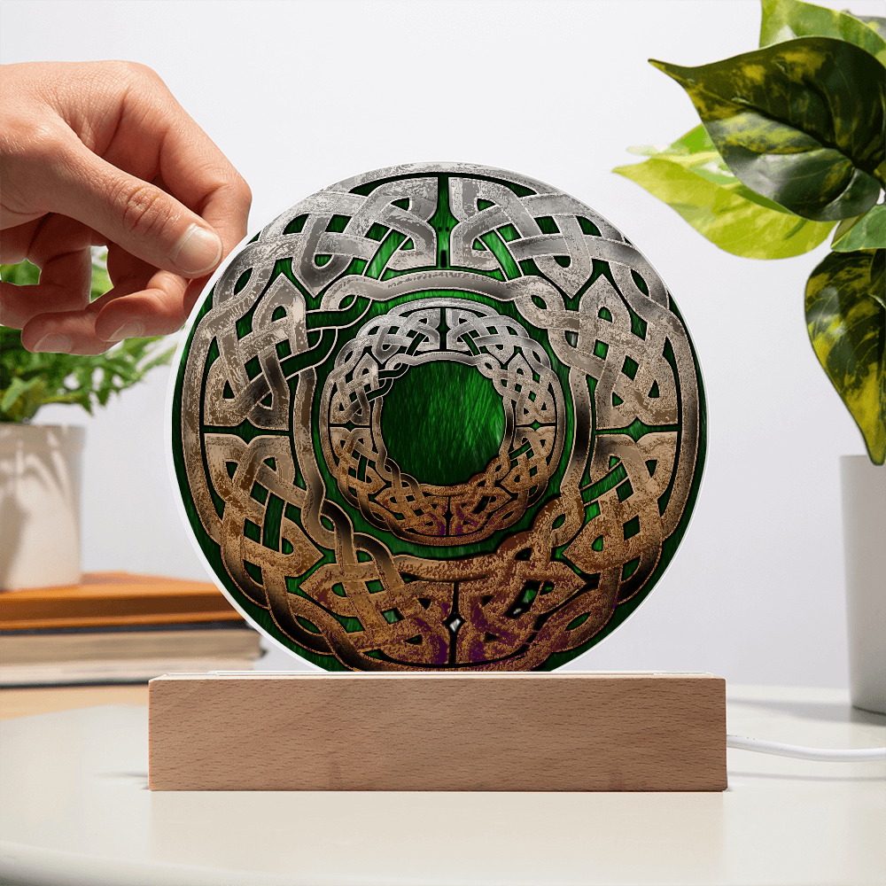 Stone Celtic Knot Circle LED Light