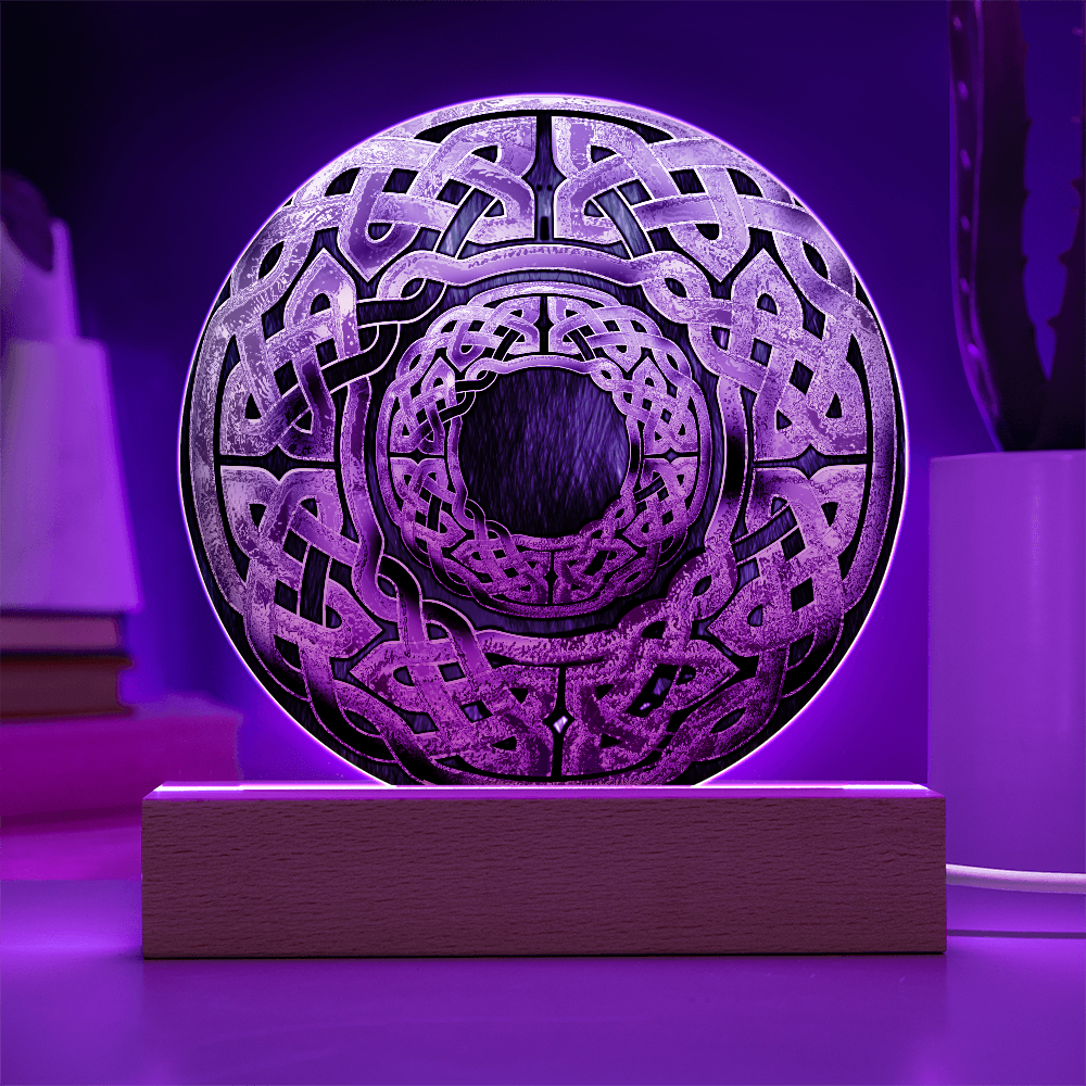 Stone Celtic Knot Circle LED Light