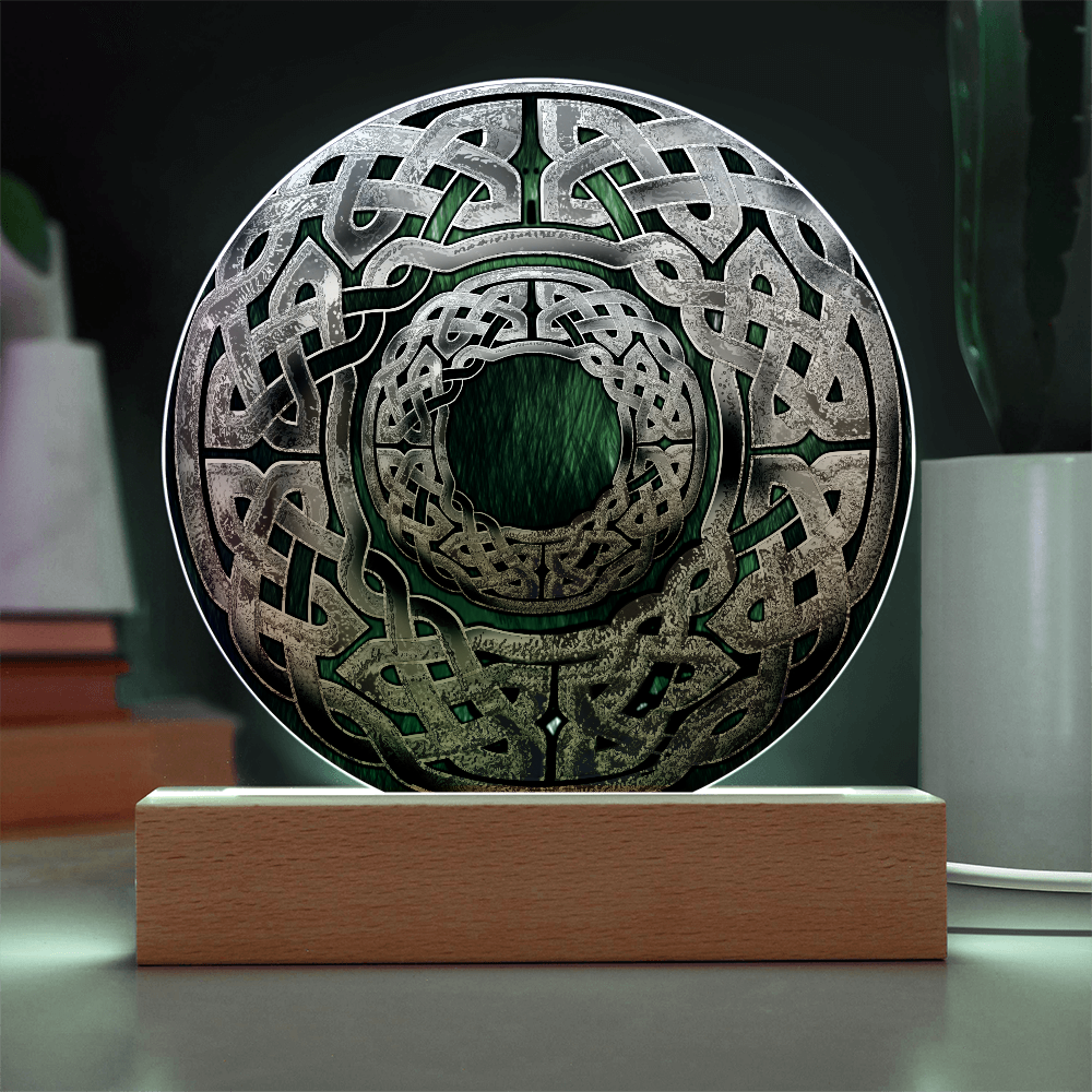 Stone Celtic Knot Circle LED Light