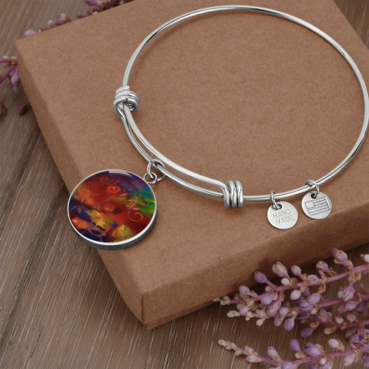 Abstract Fall Swirl Round Bangle