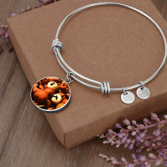 Fall Pumpkin Pile Bangle Bracelet