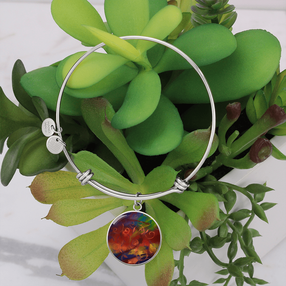 Abstract Fall Swirl Round Bangle