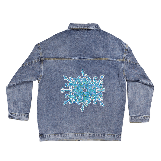 Blue Ice Snowflake Denim Jacket