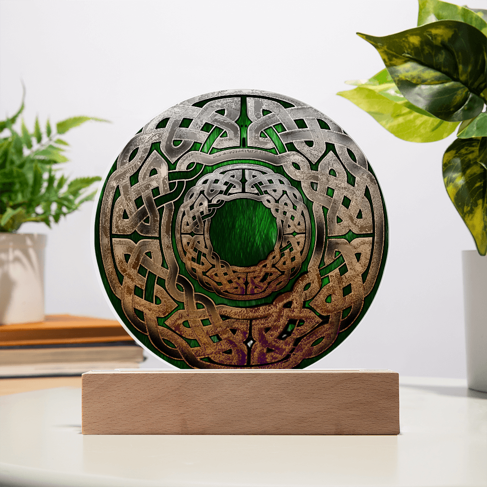 Stone Celtic Knot Circle LED Light