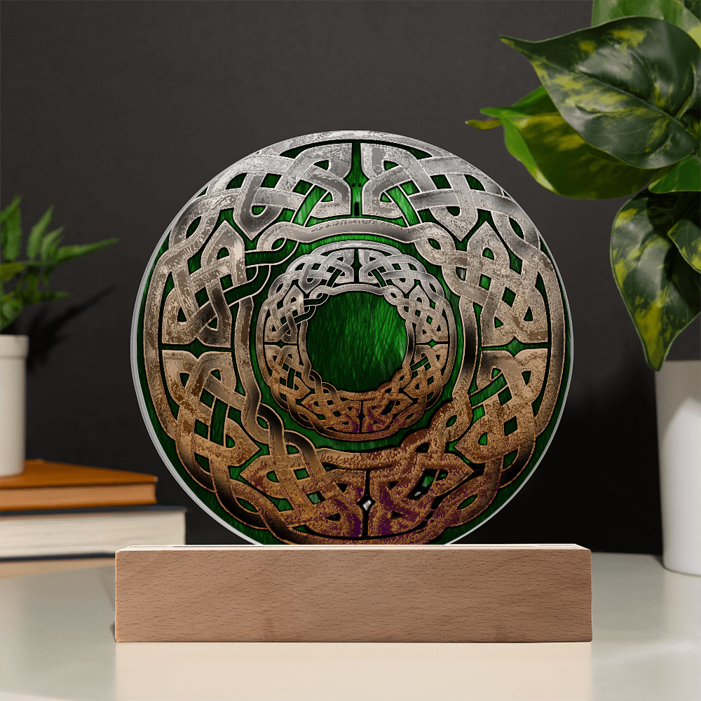 Stone Celtic Knot Circle LED Light