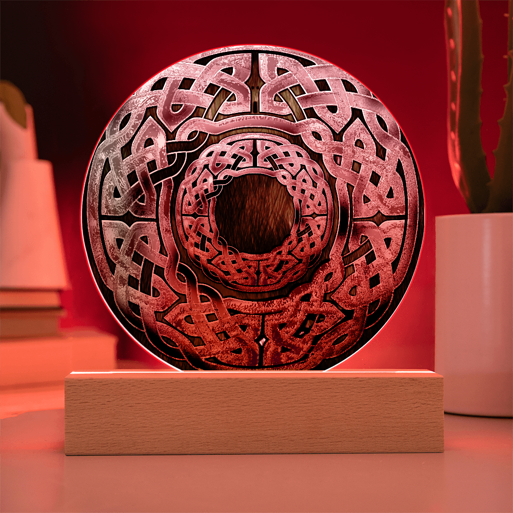 Stone Celtic Knot Circle LED Light