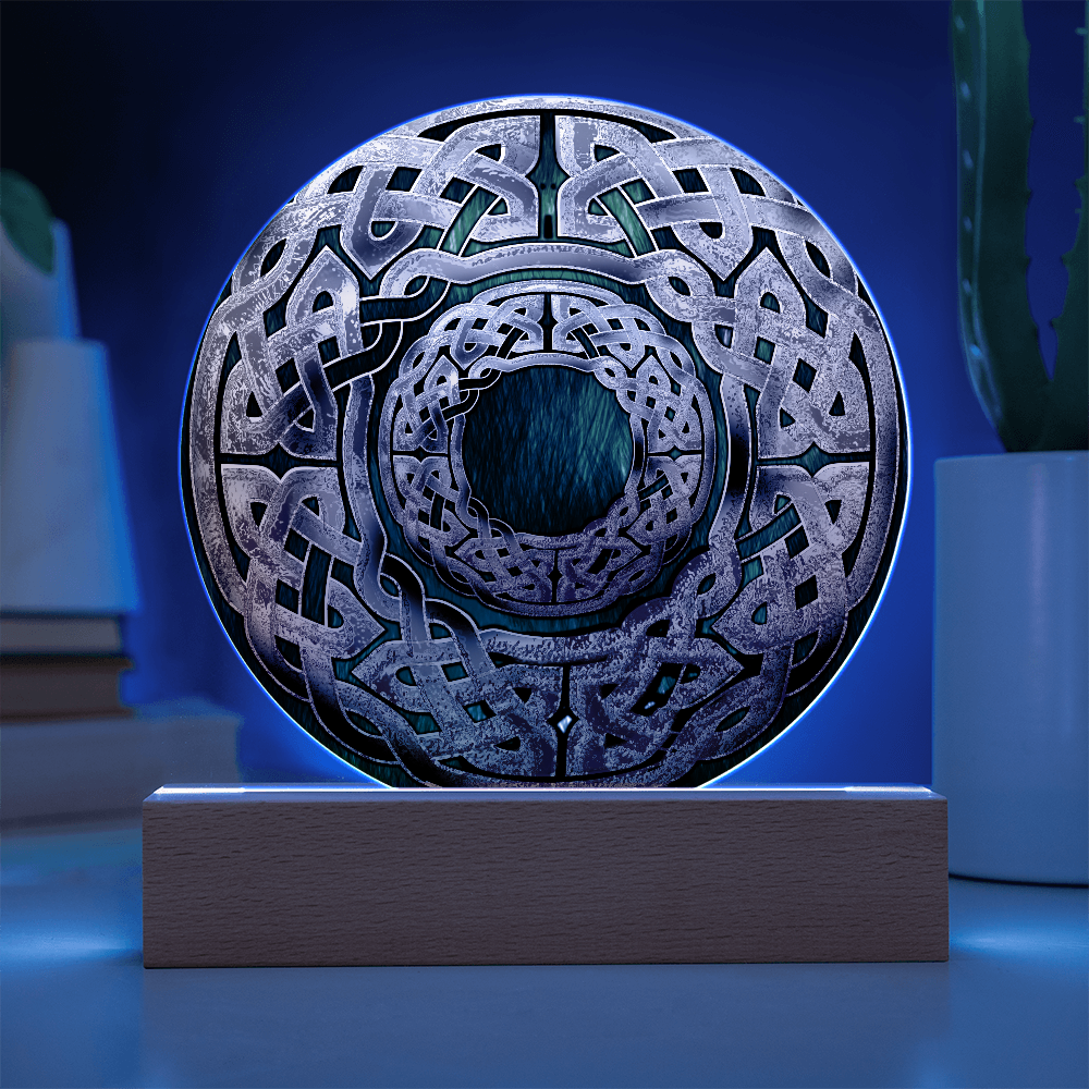 Stone Celtic Knot Circle LED Light
