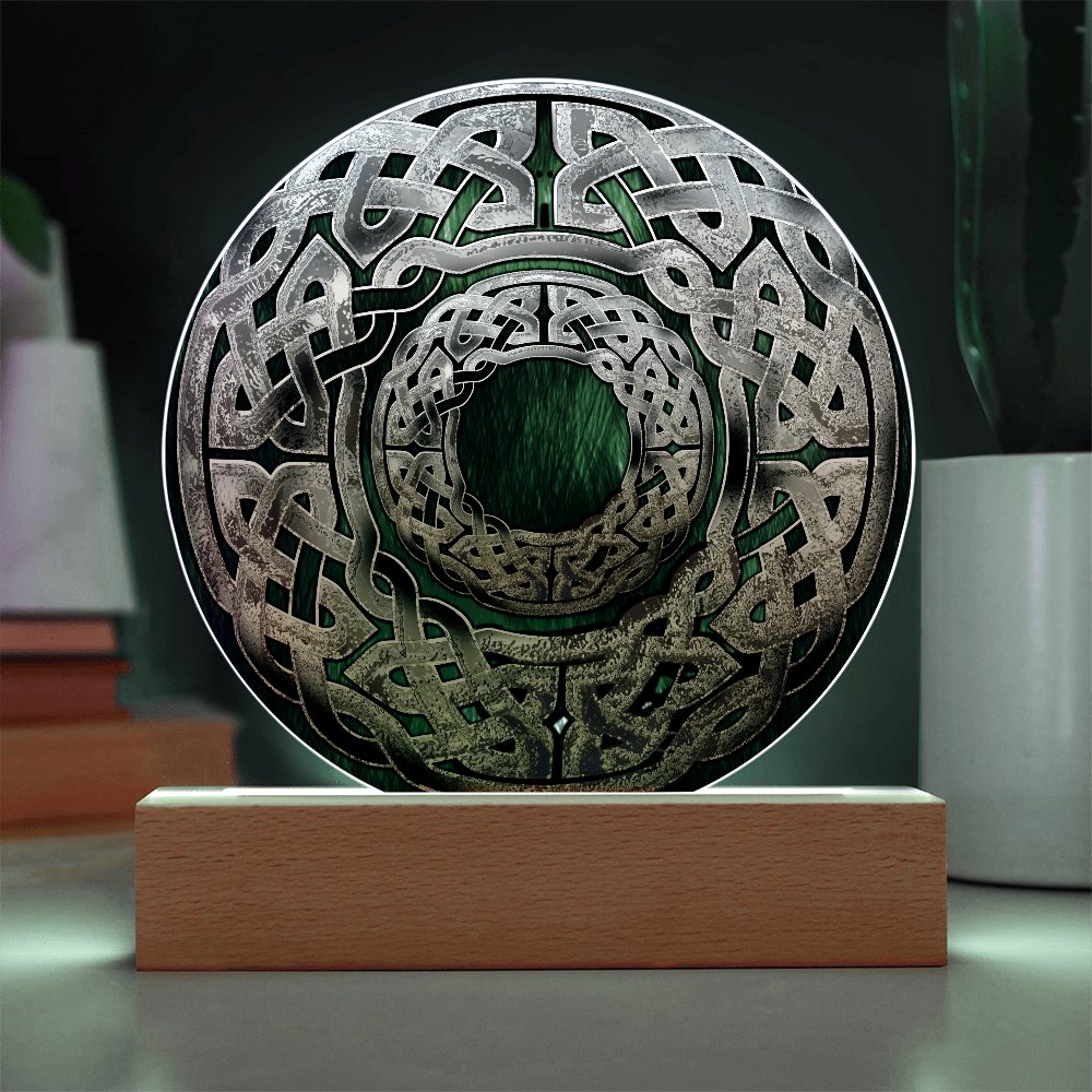 Stone Celtic Knot Circle LED Light