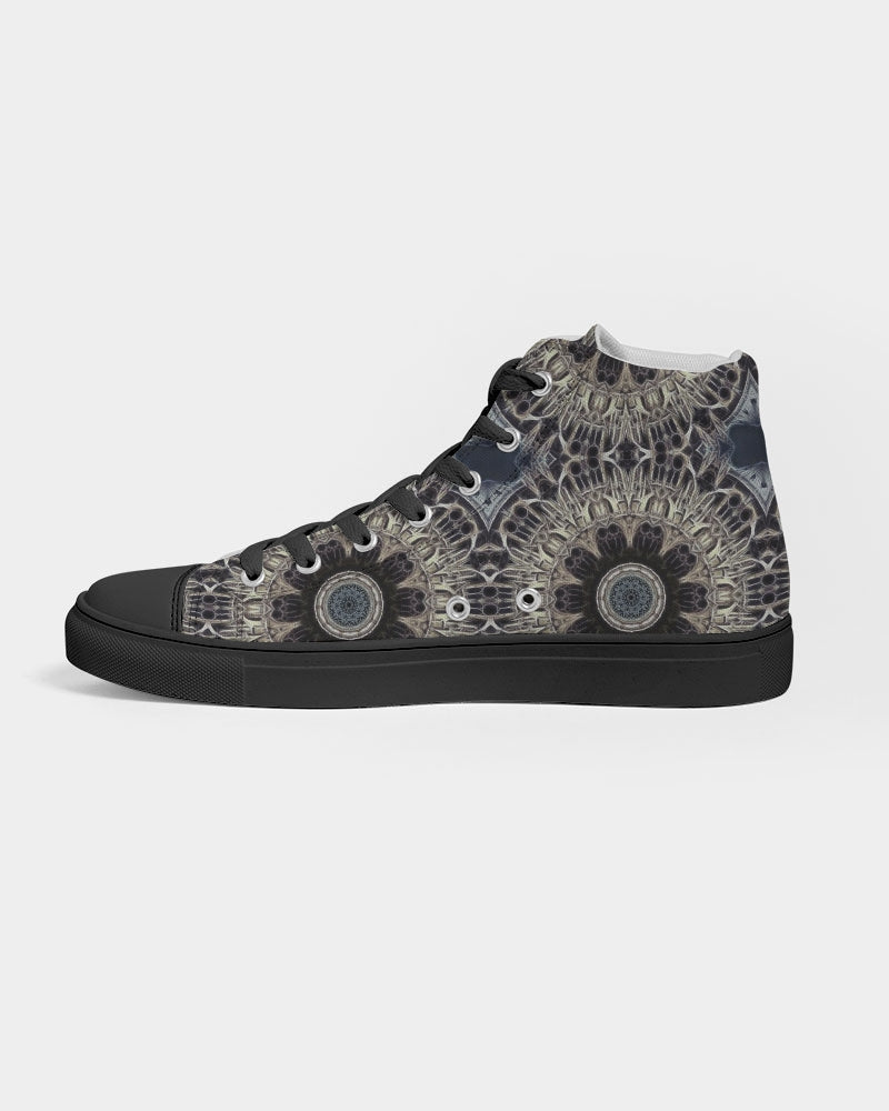 Cathedral Kaleidoscope Men's Hightop Canvas Shoe - Black