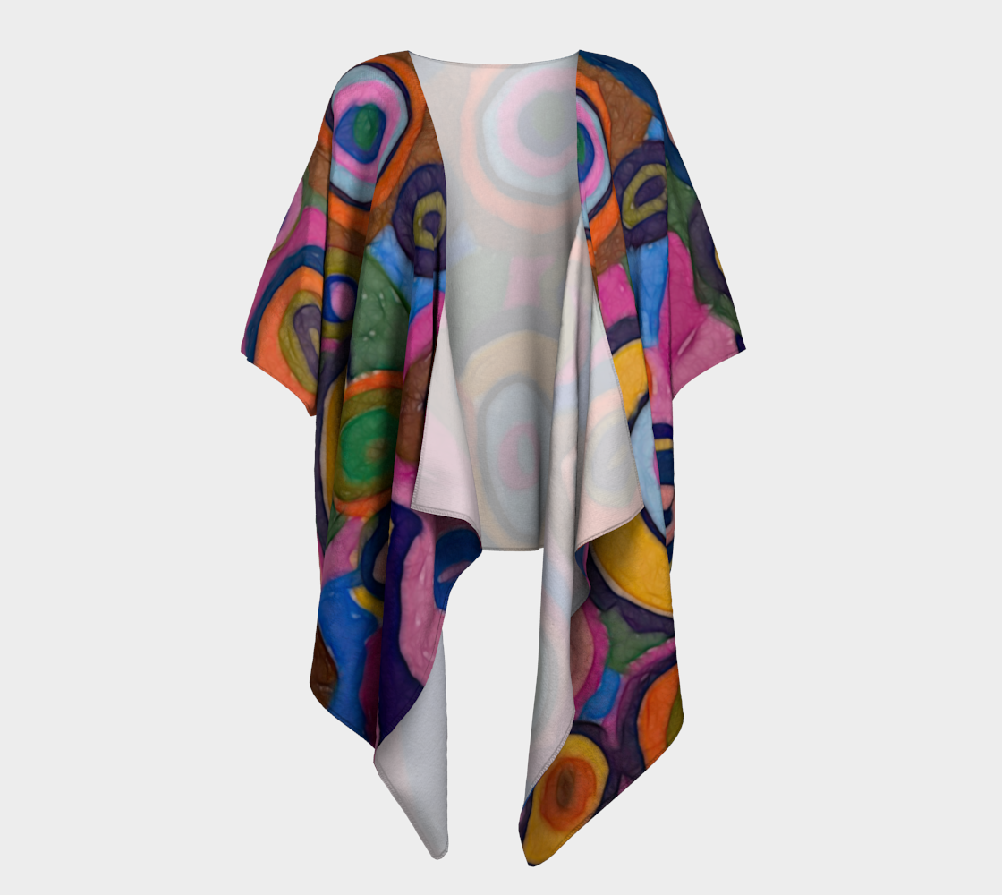 Warm Autumn Bubbles Draped Kimono