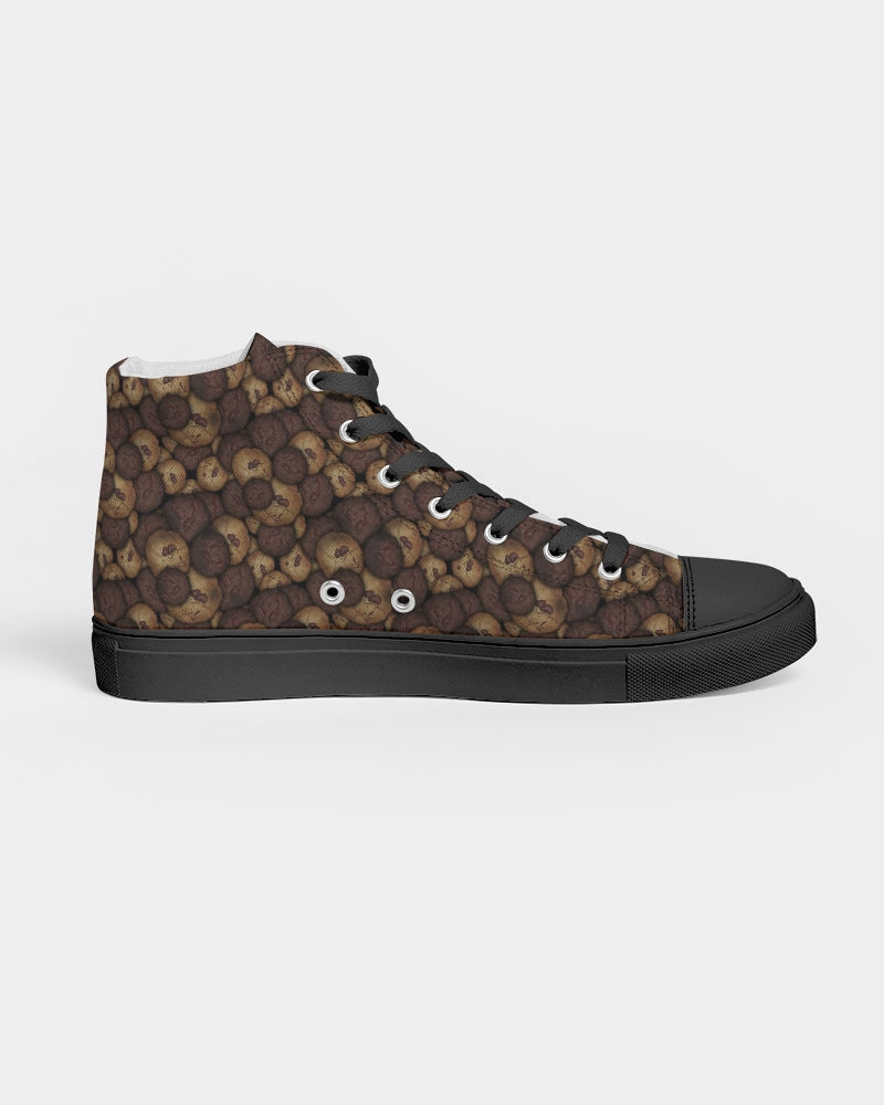 Chocolate Chip Cookies Women's Hightop Canvas Shoe - Black