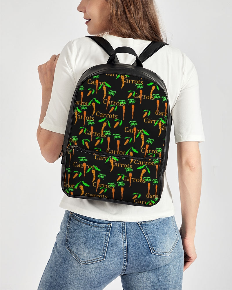 Carrots Pattern Classic Faux Leather Backpack