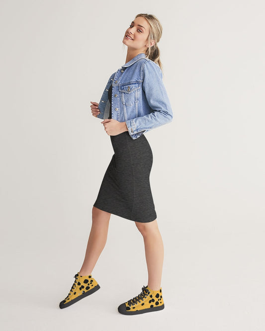 Cheese Women's Hightop Canvas Shoe - Black