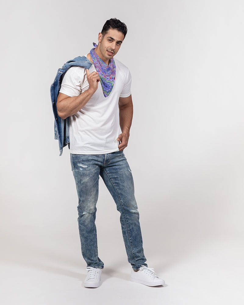 Blue Red Kaleidoscope Bandana Set